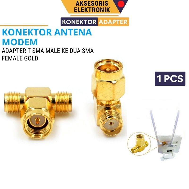 KONEKTOR T SAMBUNGAN SMA Antenna Splitter Adapter Router Huawei 4G