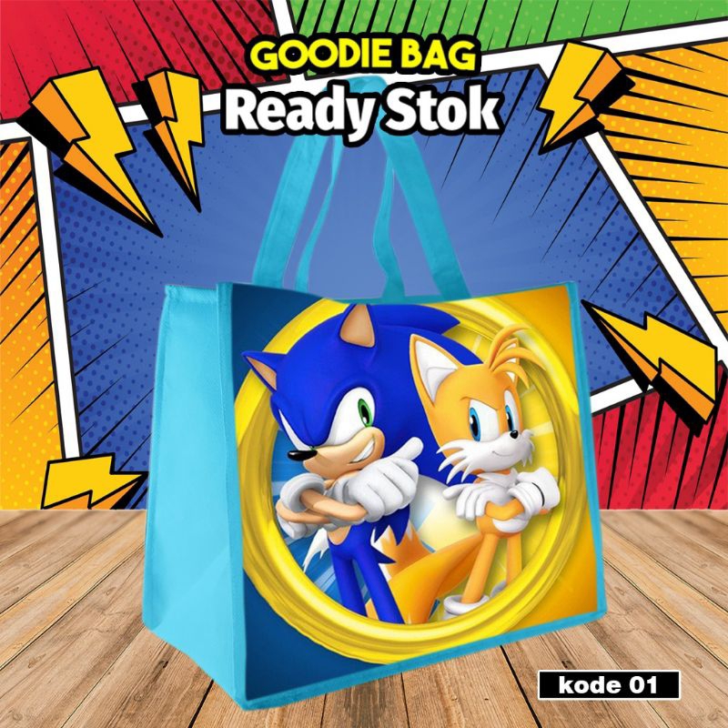 

{TAS KADO HAMPERS 10Pcs} goodie bag/tas kado karakter SONIC/kode 01