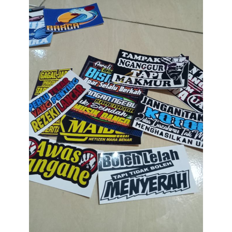

stiker kata kata 10 lembar ukuran 5,5X10.cm