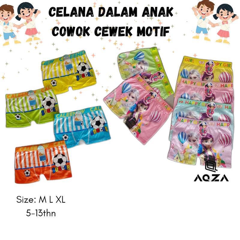 celana dalam boxer anak unisek - celana dalam anak 5-13 tahun - harga per pcs