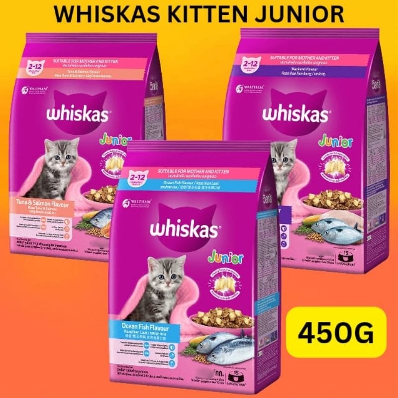 WHISKAS KITTEN DRY FOOD 450GRAM MAKANAN KUCING WHISKAS