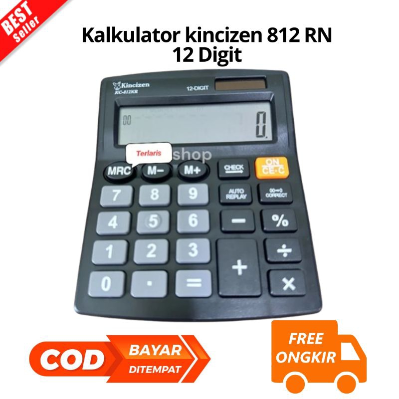 

[JIB] BAYAR DI TEMPAT Calculator Kalkulator kincizen 812 RN 12 Digit / 2 Power / Kalkulator KC 812RN