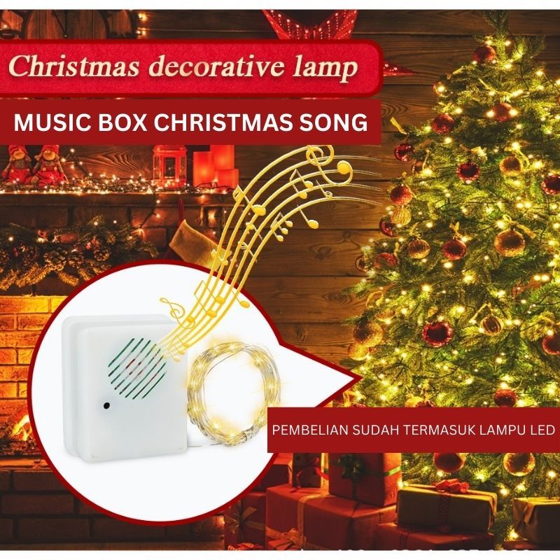 

Dekorasi Lampu LED Music Box Christmas Song Tumler Aksesoris Pohon Natal