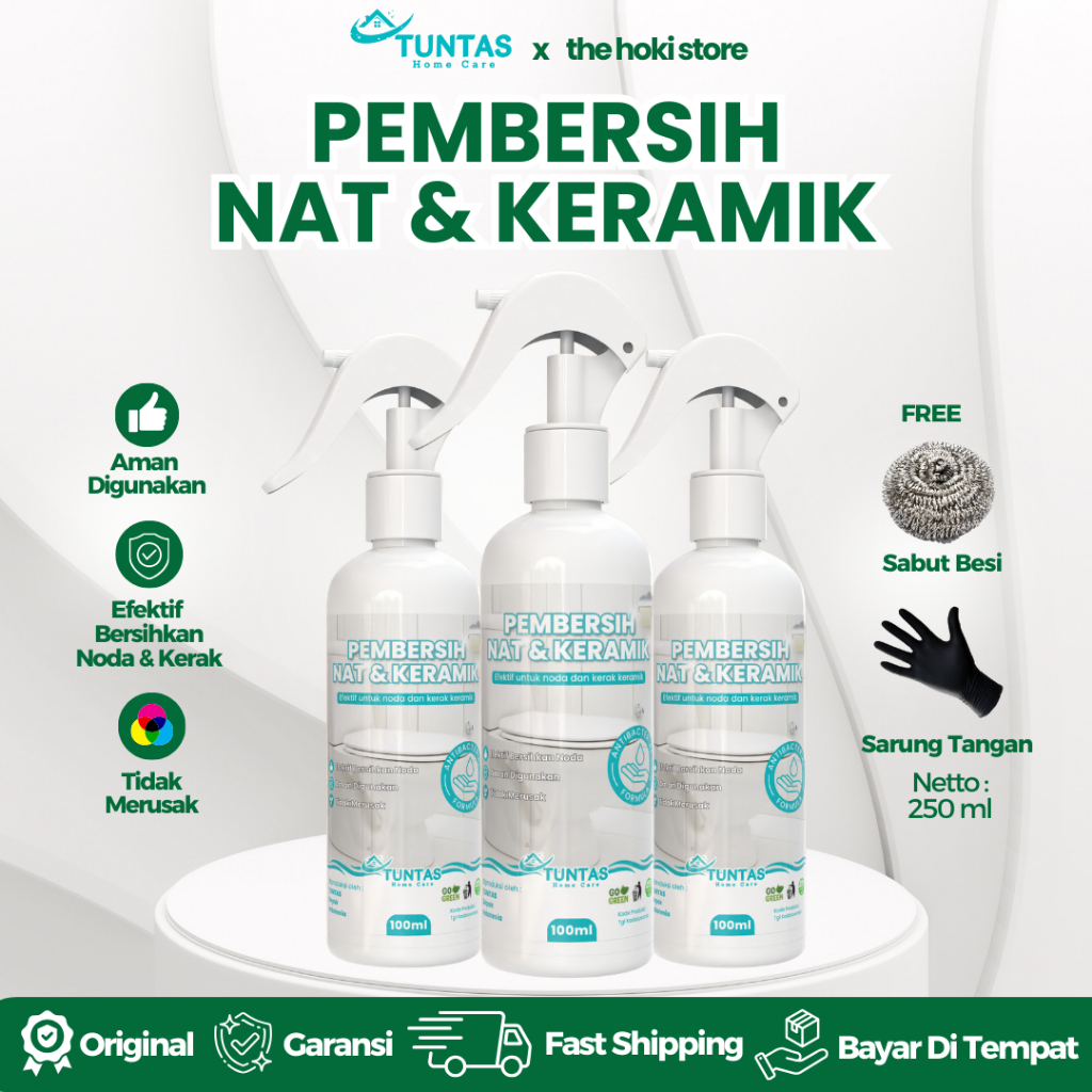 TUNTAS Pembersih Nat Dan Keramik Membersihkan Nat & Keramik Lantai Toilet Kamar Mandi 250ML