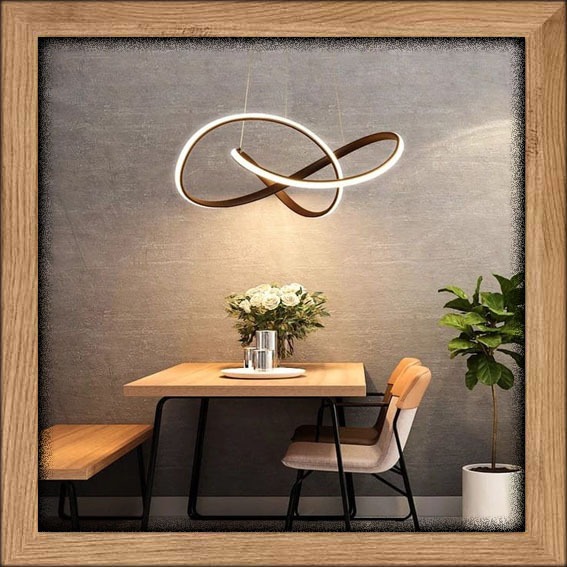 Lampu Hias susun Gantung Aluminium PVC Silikon Acrylic Linear Led 3 warna sinar cahaya putih kuning 