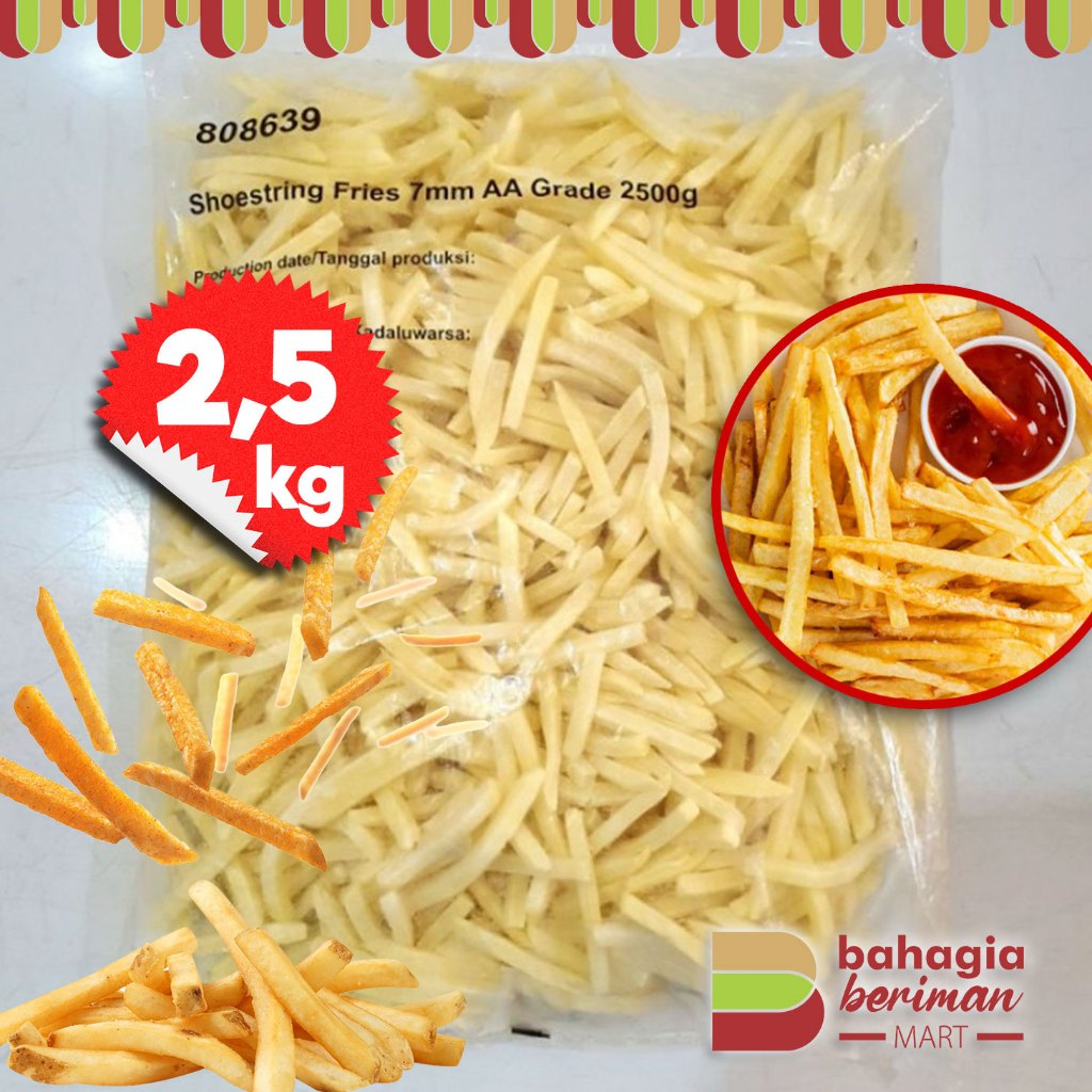 

Kentang Goreng Kiloan 2,5 Kg - Shoestring French Fries Grade AA