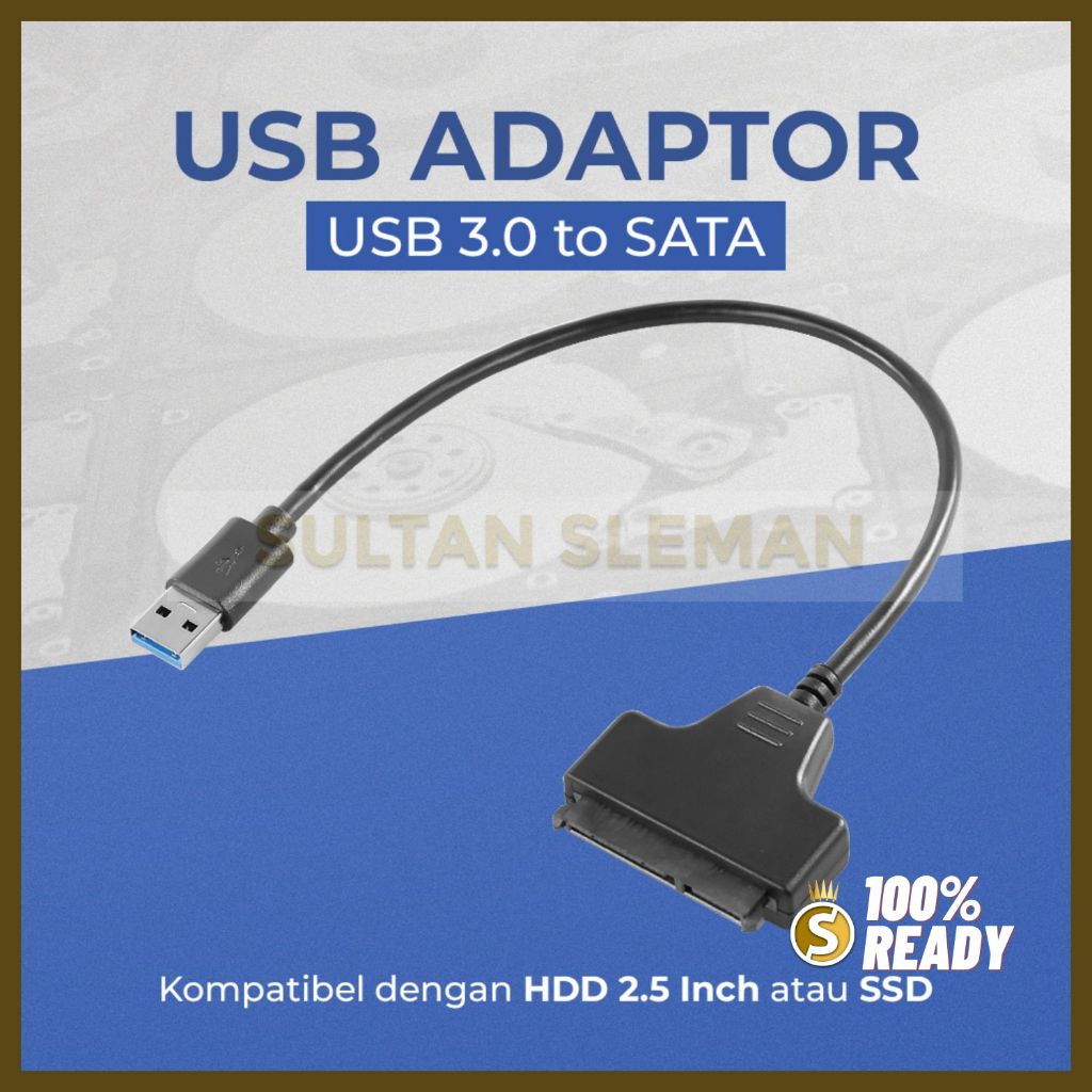 Kabel USB SATA to HDD/SSD Adaptor / Kabel External Hardisk Hardisk SATA to USB 2.0 HDD/SSD Adapter