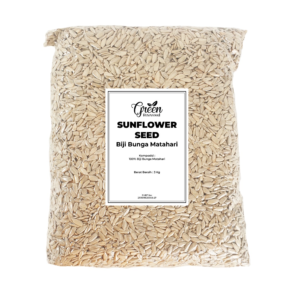 

RAW SUNFLOWER SEED 3 KG PREMIUM - BIJI BUNGA MATAHARI MENTAH TANPA KULIT 3000 gr