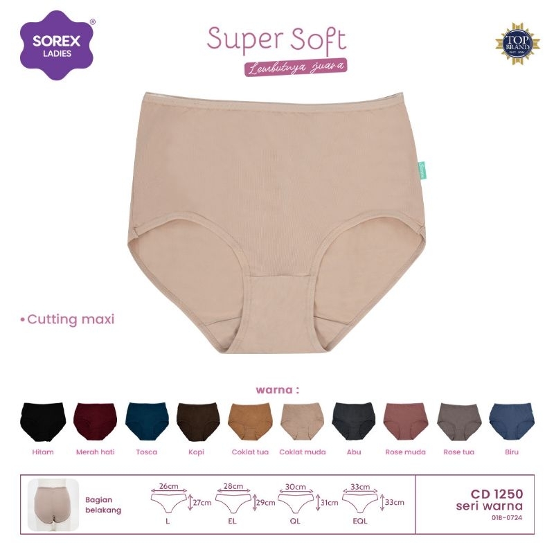 SOREX CD 1250 celana dalam wanita supersoft maxi  jumbo (L, EL, QL,EQL)