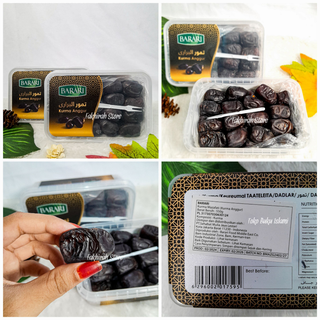 

(FREE PENGAMAN) SEGEL RESMI BERGARANSI | Kurma Bam Barari isi +/- 550gr Kurma Anggur Barari