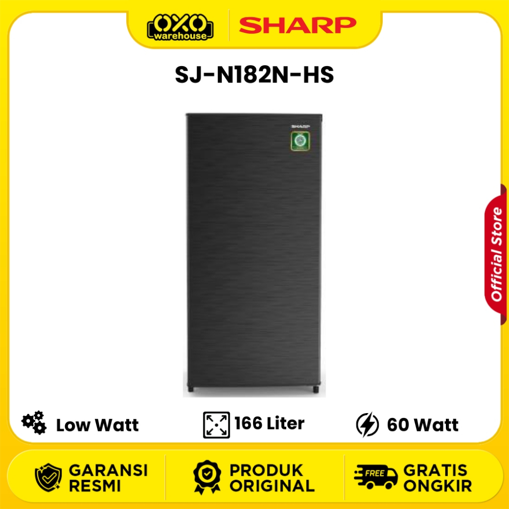 Sharp Kulkas SJ-N182N-HS 1 Pintu Kapasitas 166 Liter Hemat Lostrik  Garansi Resmi