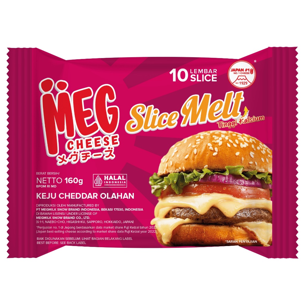 

MEG Cheddar Slice Melt 10 lembar – Keju Mudah Leleh – Easy Quick Melt Cheese