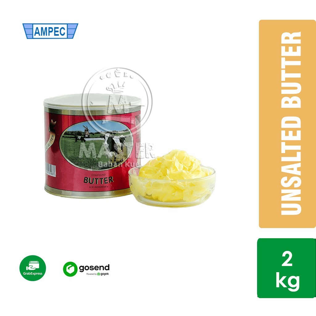 

Mentega Tawar AMPEC Unsalted Butter Kaleng 2kg [KHUSUS INSTANT]