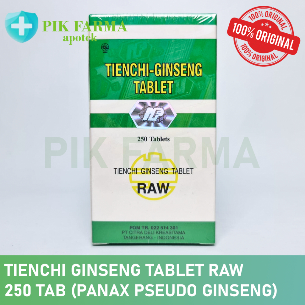 TienChi Ginseng tablet RAW - obat kolesterol dan pelancar darah - 250s