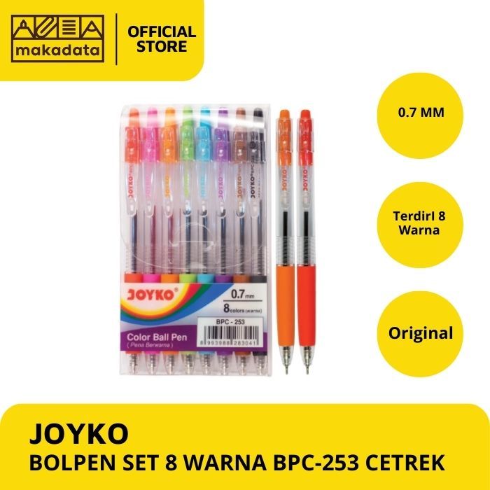 

PULPEN / BOLPEN / BOLPOINT JOYKO SET 8 WARNA BPC-253 MURAH
