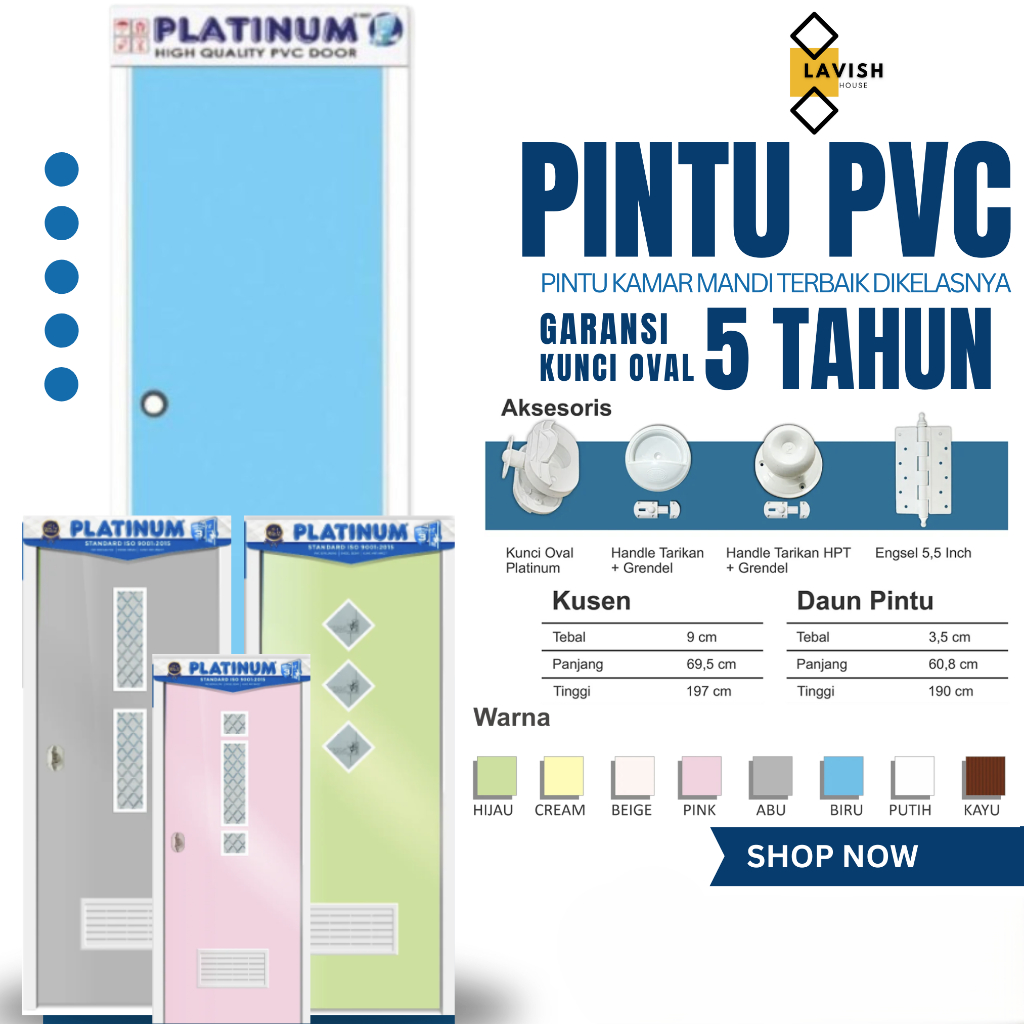 PINTU PVC PLATINUM PINTU KAMAR MANDI TERBAIK PINTU PVC BERGARANSI