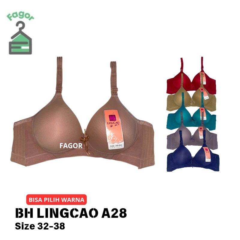 FAGOR - BH LINGCAO A28 SIZE 32-38 TANPA KAWAT KAIT 2 CUP A BUSA SEDANG