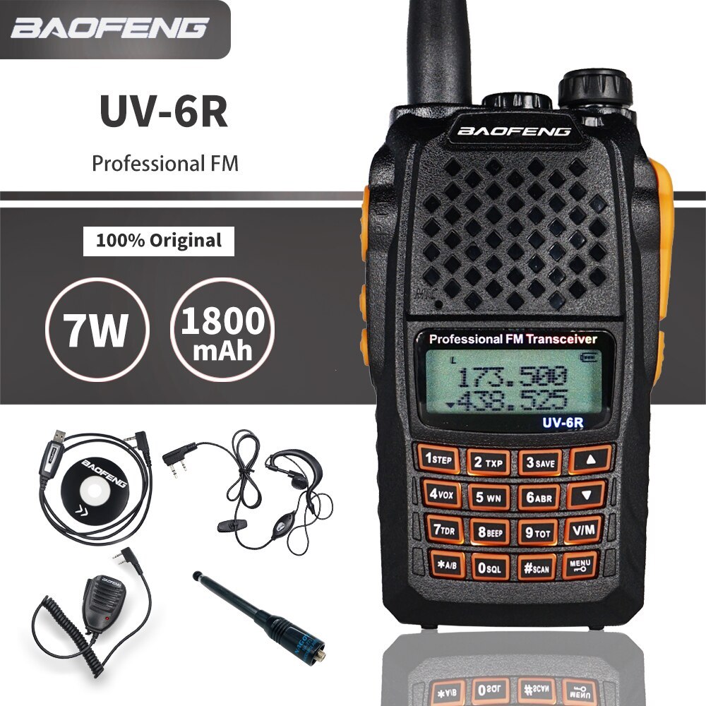 TERMURAH HT UV-6R Walkie Talkie 6R terlaris dual band uhf vhf handy talkie 15km
