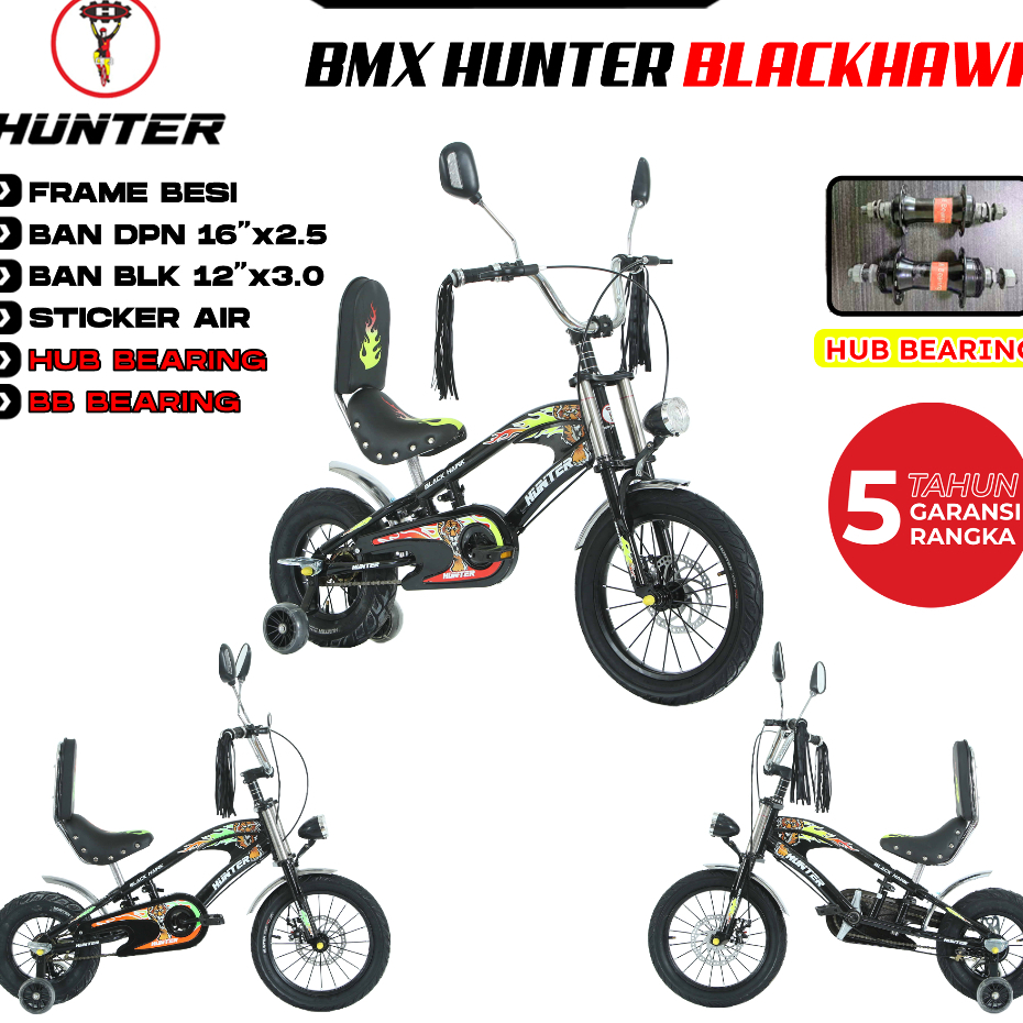 SEPEDA BMX 16" HUNTER BLACKHAWK