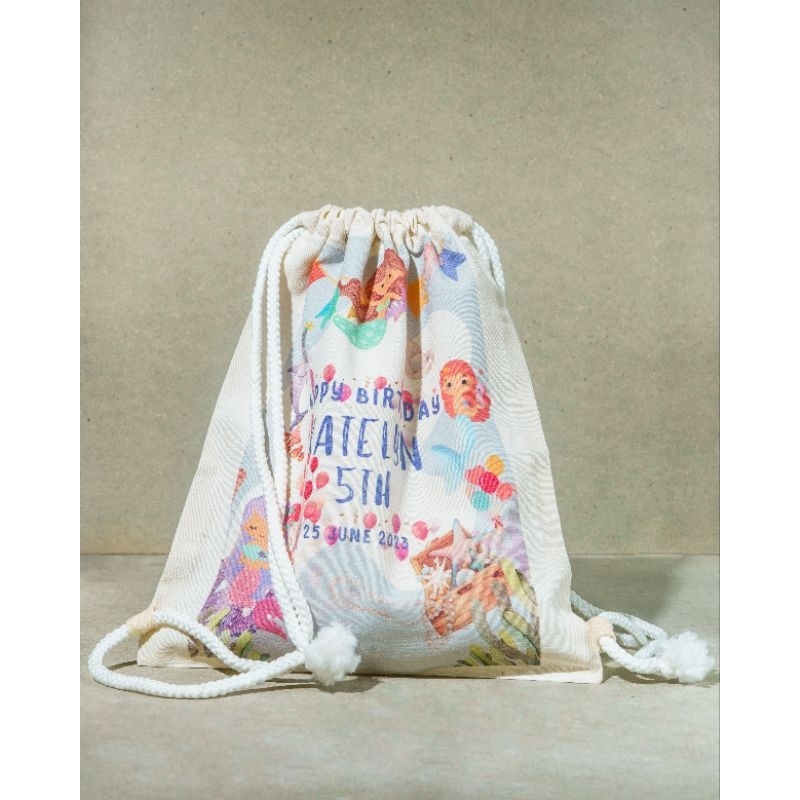 Tas Serut Stringbag Custom Gambar Goodie Bag