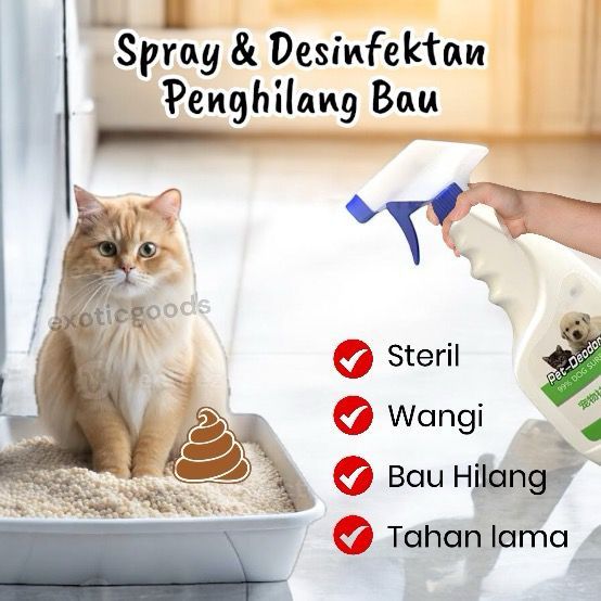 SPRAY DESINFEKTAN PENGHILANG BAU KOTORAN HEWAN PET DEODORIZER SPRAY PEWANGI POOP DESINFEKTAN HEWAN