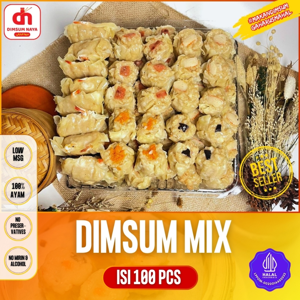 

GROSIR!!Dimsum Frozen Premium Mix 100 pcs GRATIS Saus Merah & Lada Hitam