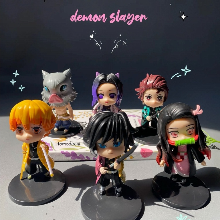 Action Figure Demon Slayer Chibi | Action Figure Tanjiro Zenitsu Inosuke Nezuko Shinobu Giyu