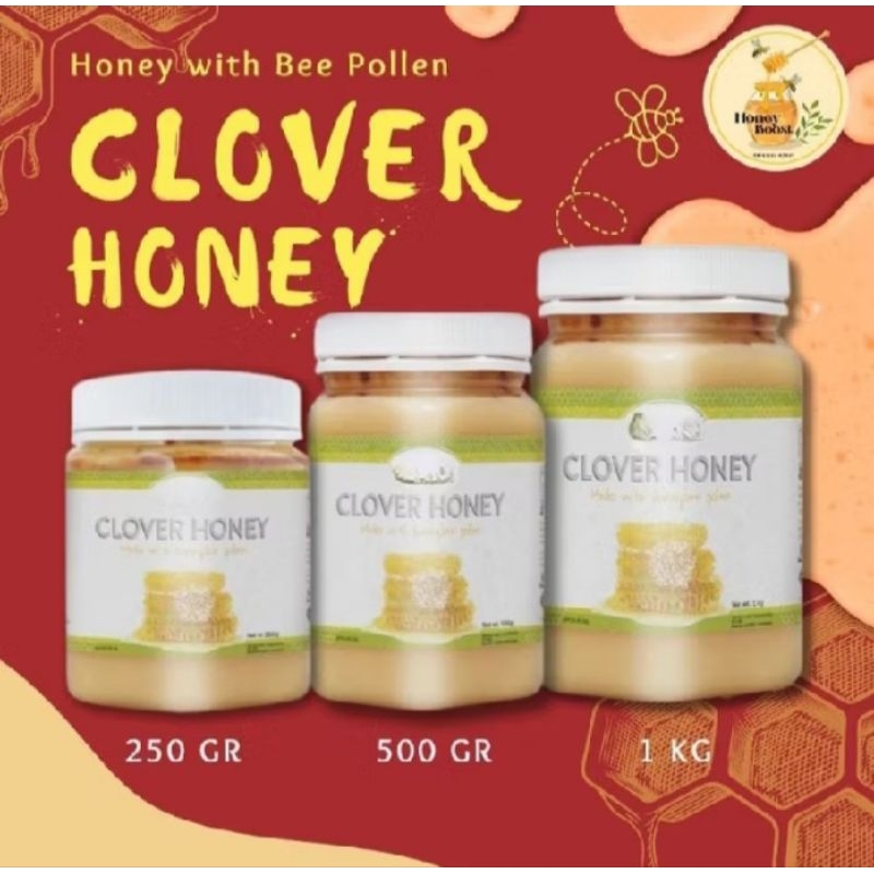 

madu clover honey 250gr, 500gr, 1kg new zealand free sendok kayu