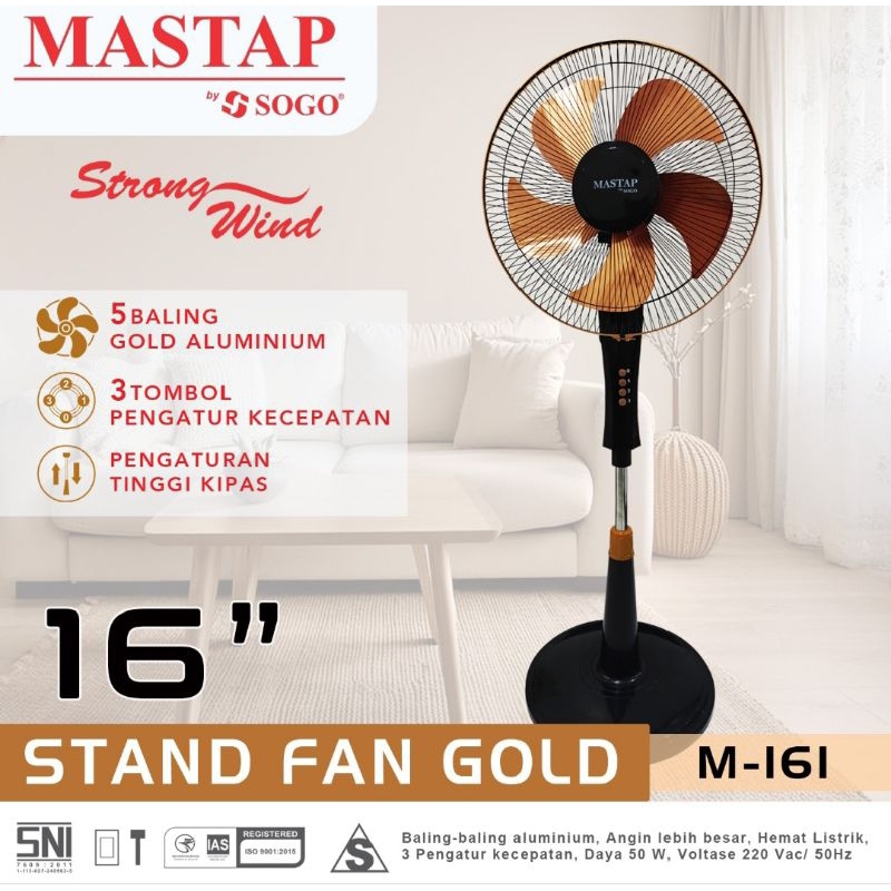 Kipas Angin Besi 16" Mastap / Kipas Angin berdiri 16 inch mastap 5 baling