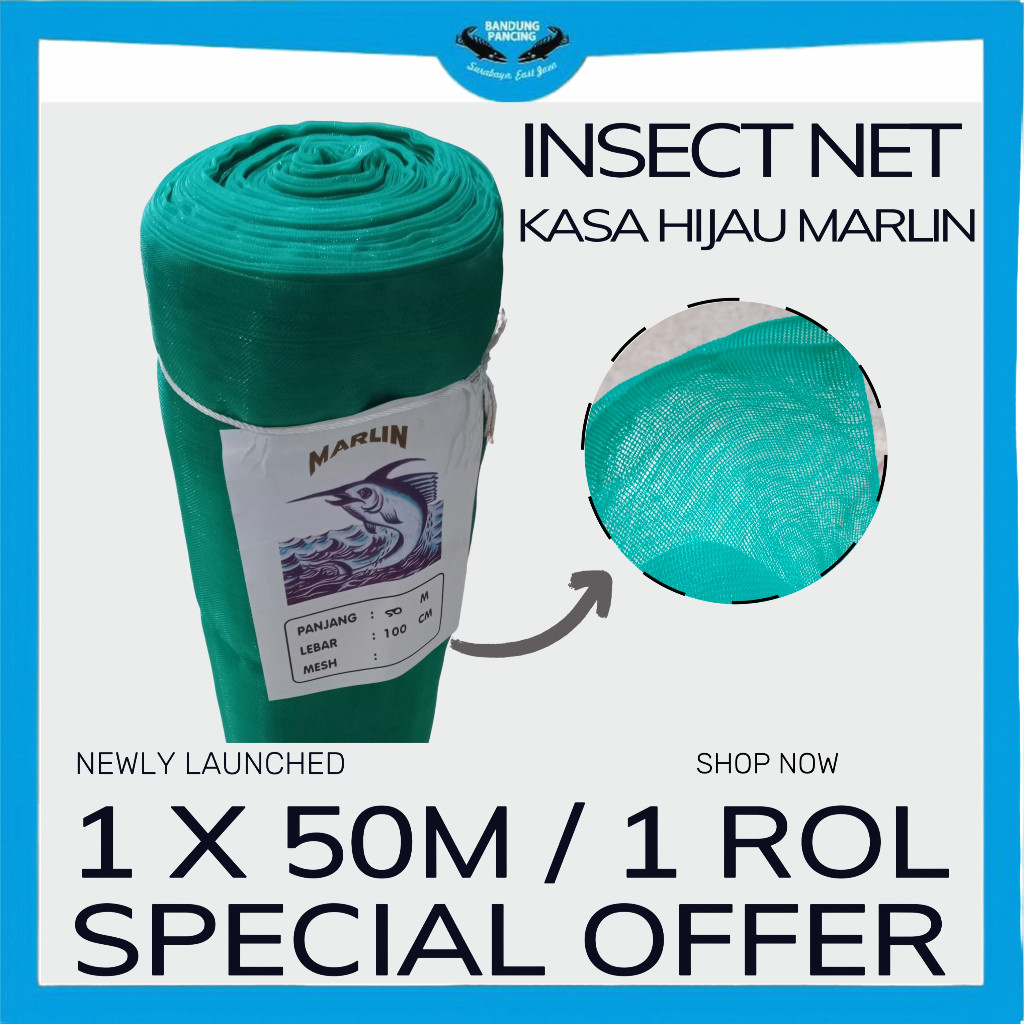 Waring Kasa Hijau Marlin 50 meter/Safety Net/Insect Net