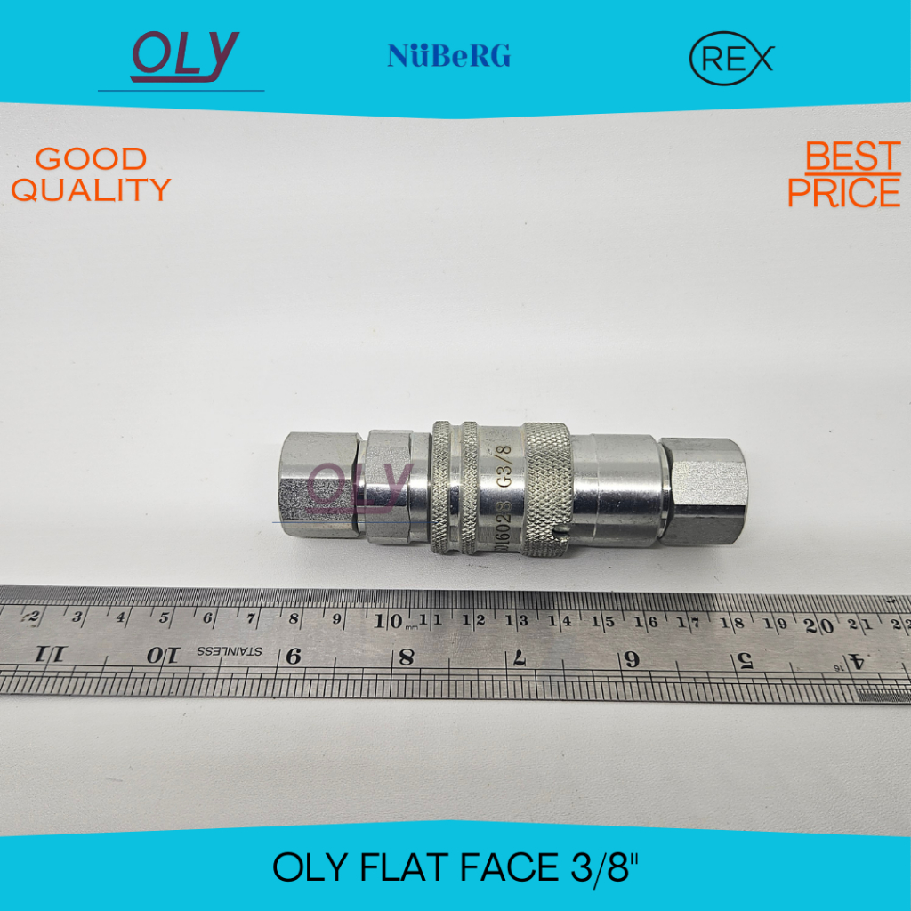3/8" QUICK COUPLER HYDRAULIC FLAT FACE OLY