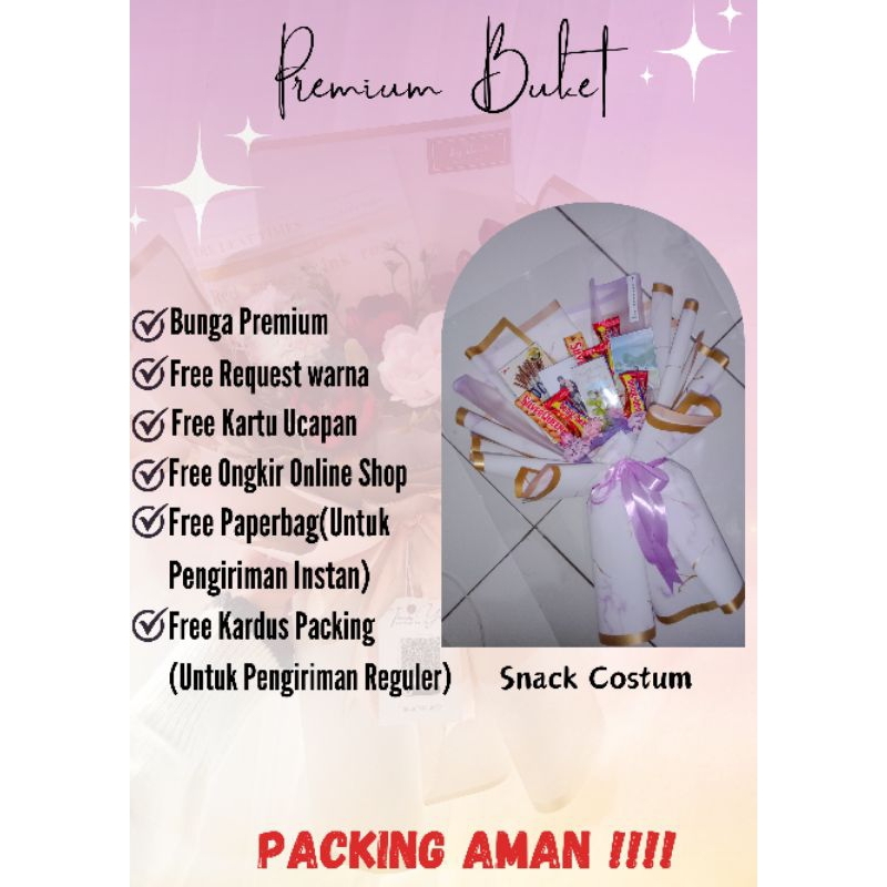 

Buket Snack (Free Costum) Dimohon untuk membaca deskripsi terlebih dahulu