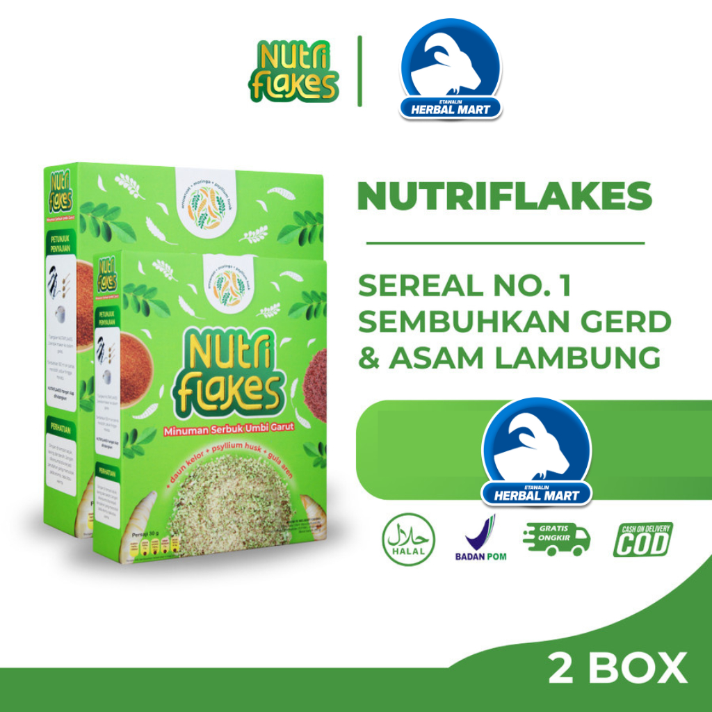 

Nutriflakes 2 Box Minuman Sereal Umbi Garut Solusi Atasi Maag 280g
