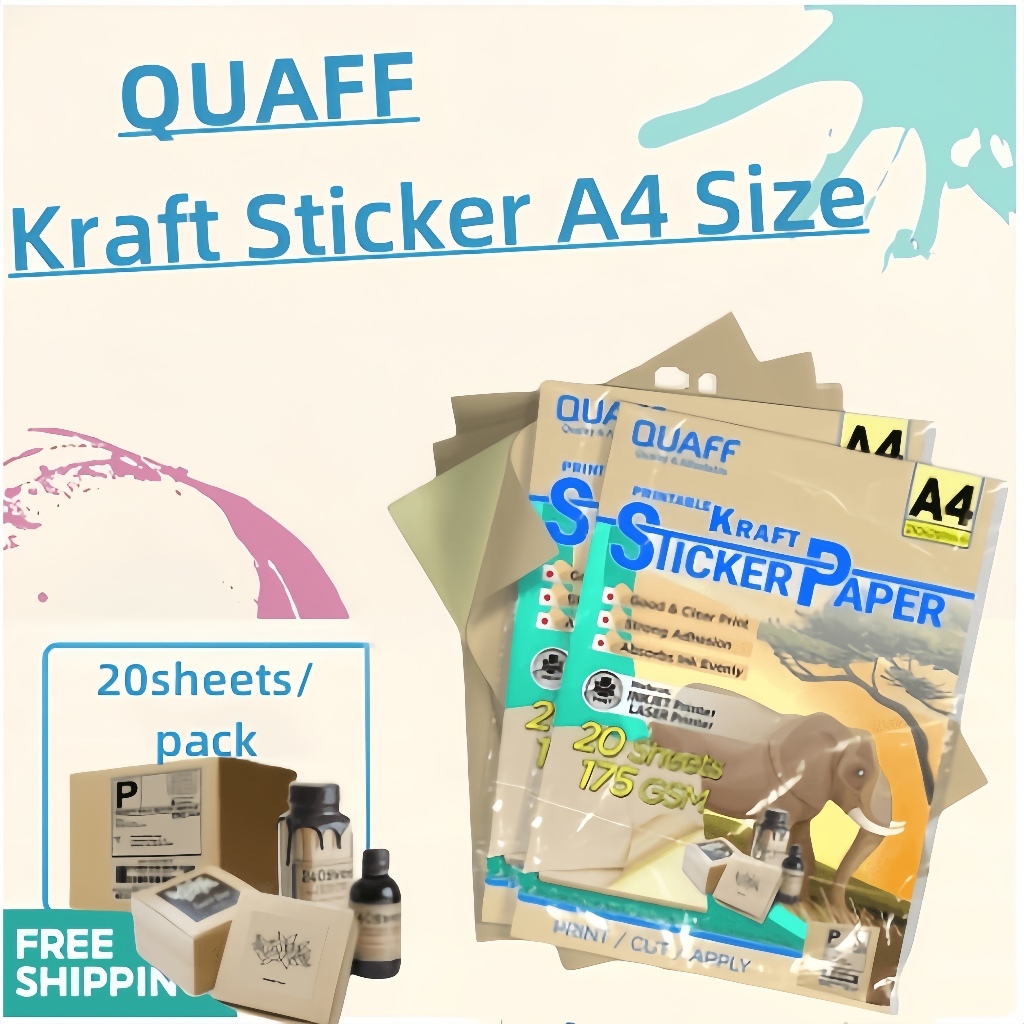

Stiker Kraft QUAFF Ukuran A4 untuk Label & Stiker (20 lembar/bungkus)