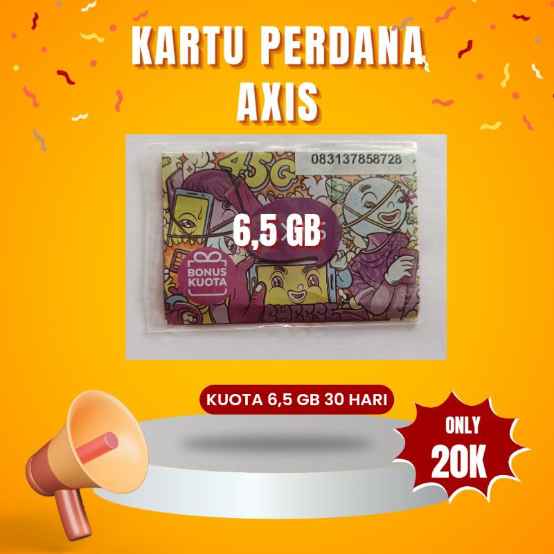 KARTU PERDANA AXIS 6.5GB 30HARI