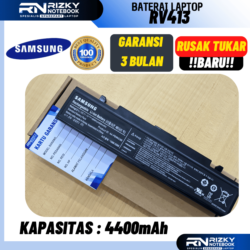 Baterai Laptop Samsung Np355 Np300 Np275 RV409 RV408 RV508 RV711 RV509 RV513 RV415 RV413 RV418 RF510