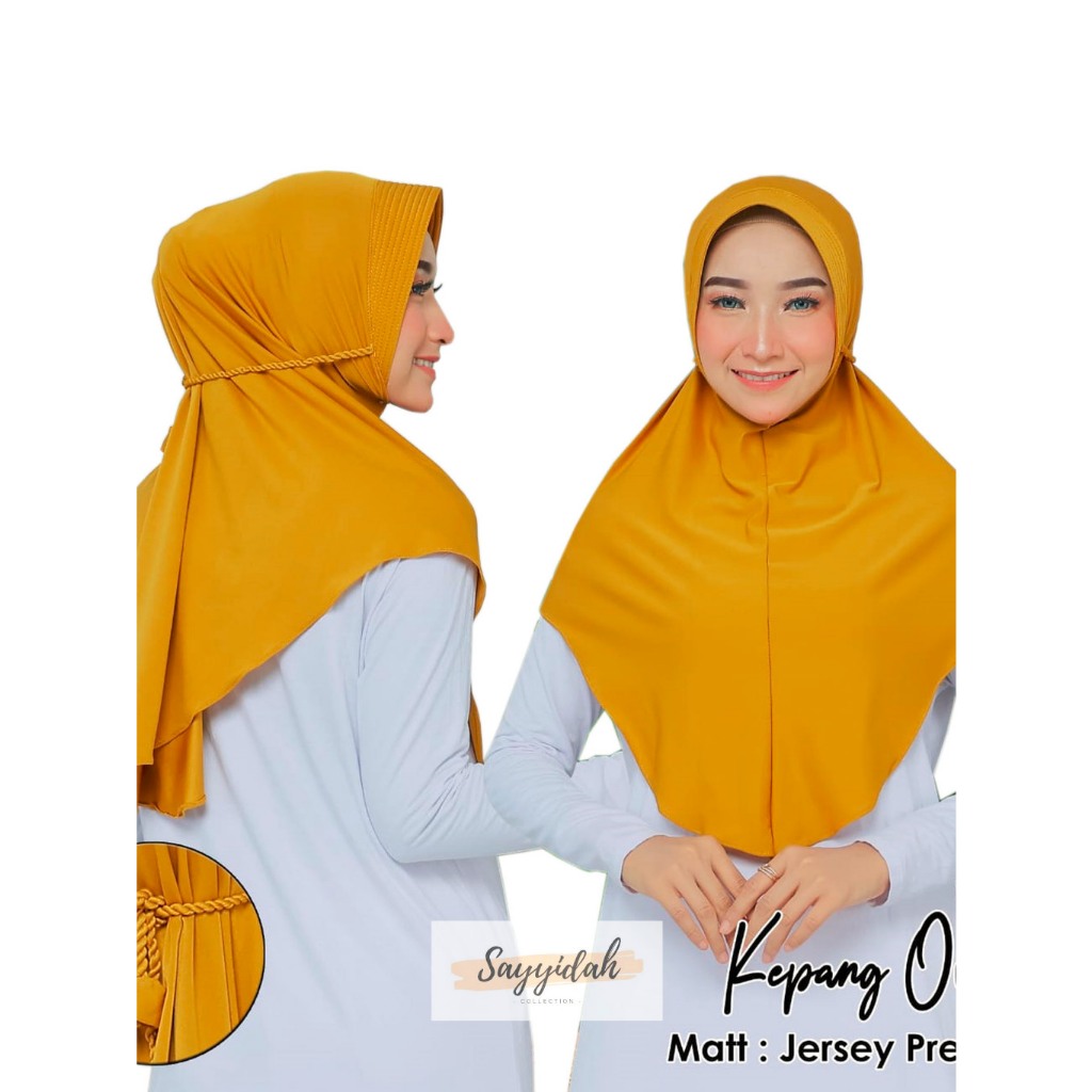 Hijab Bergo Pet Tali Kepang Bahan Jersey Premium