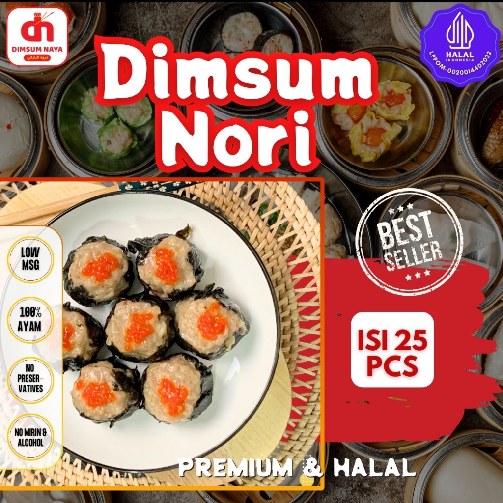 

BEST Dimsum Nori Frozen Premium 25pcs Gratis Saus Merah & Lada Hitam.