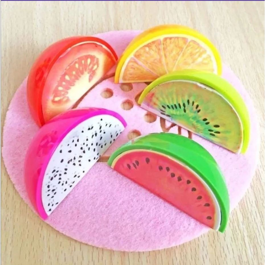 Rautan pensil motif buah segar/ rautan pensil sekolah/ rautan buah/ runcingan buah