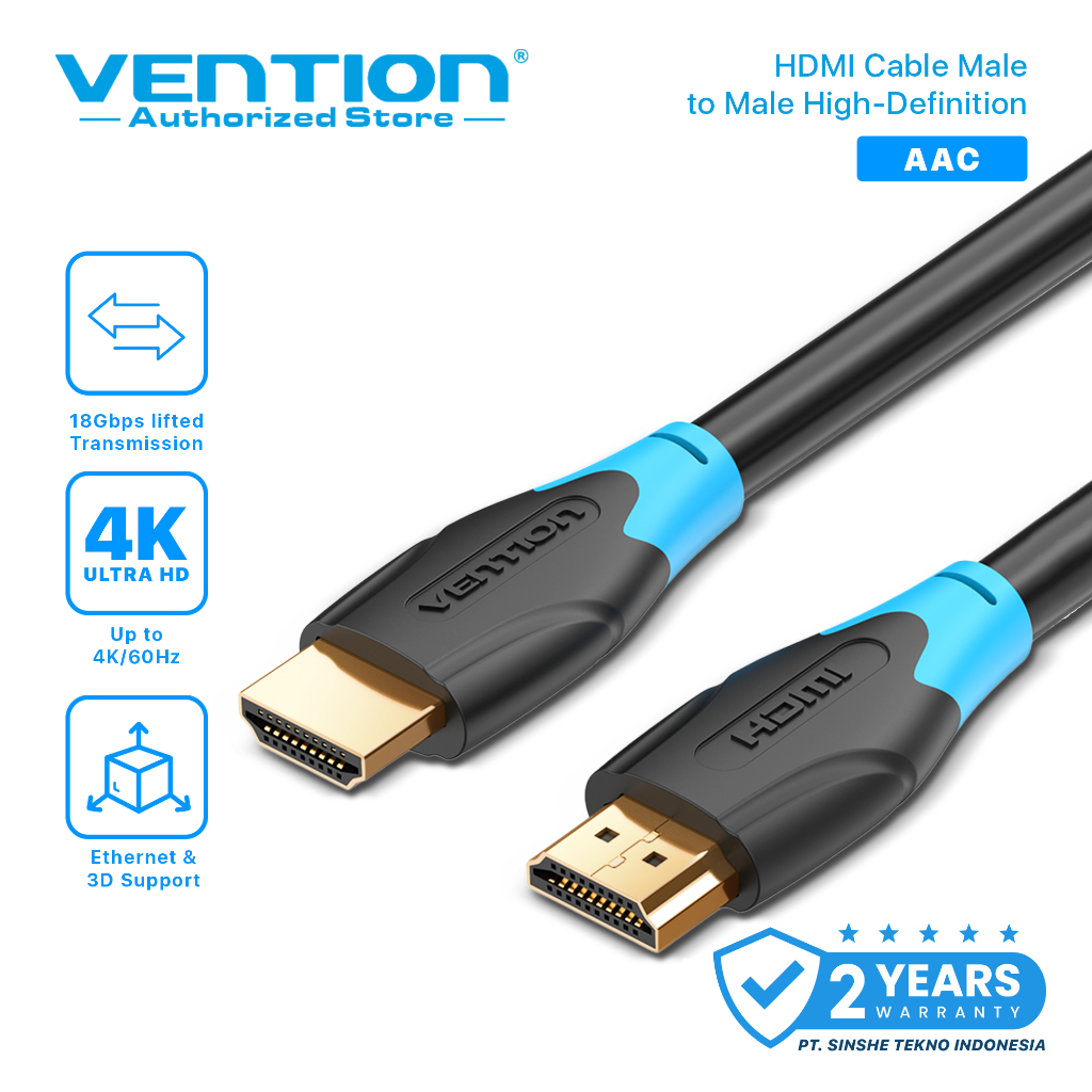 Vention AAC Kabel HDMI 3D v2.0 4K UHD High Speed Quality 8M dan 10M