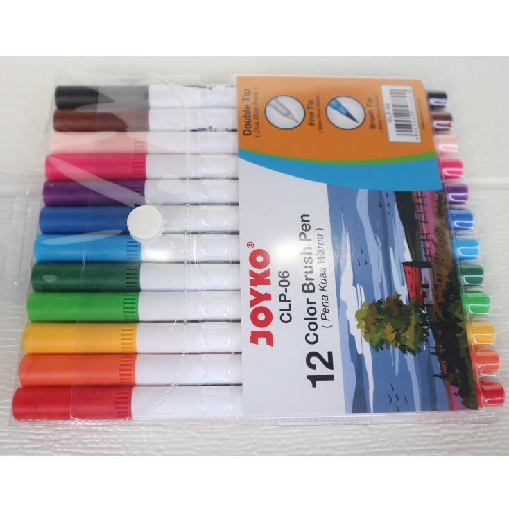 

Pena dan Kuas Dua Mata Cair 12 Warna Joyko