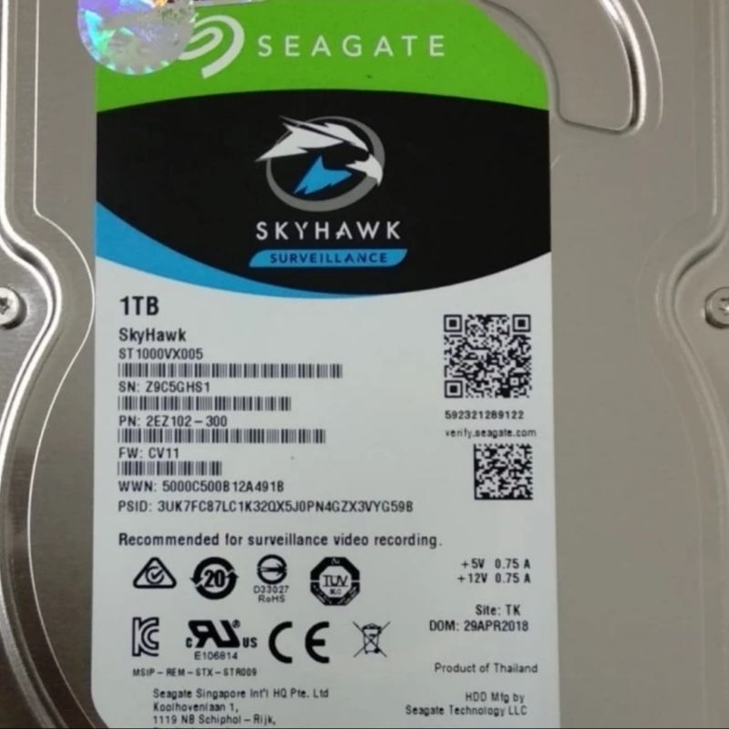 HDD Seagate Skyhawk 1TB Khusus CCTV