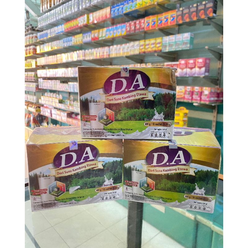 

SUSU KAMBING ETAWA PLUS KOLOSTRUM D.A ISI 10 SACHET RASA ORIGINAL / 100% BAHAN ALAMI