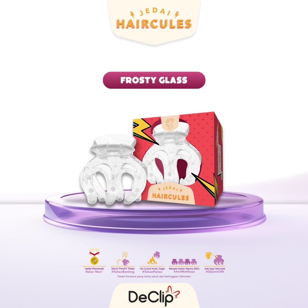 Jedai Haircules Declip Original Gigi 3 ukuran 5cm Warna Frosty Glass