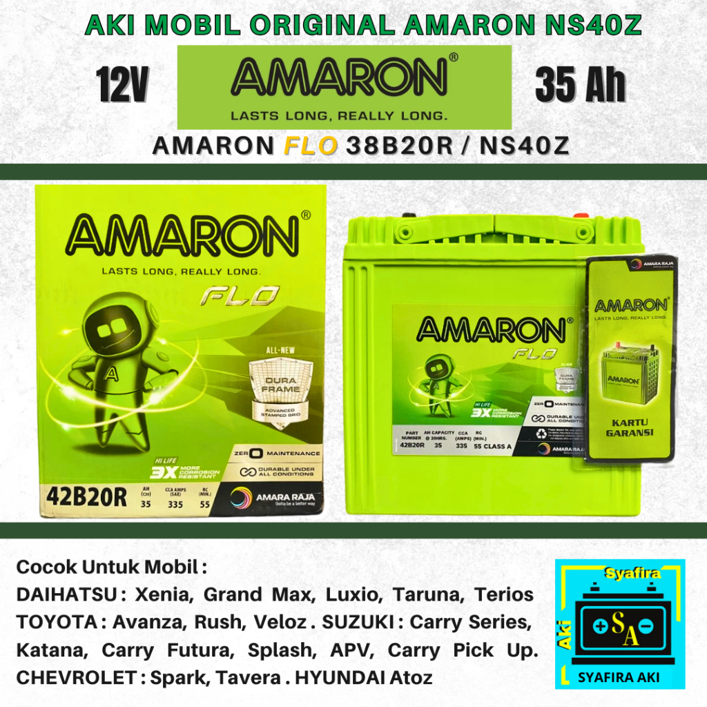 Aki Mobil Daihatsu Terios, Grand Max, Luxio, Carry Pick up NS40Z / 38B20R Amaron MF