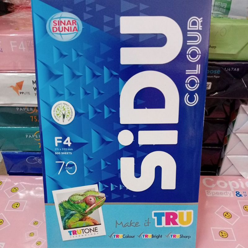 

SIDU warna biru F4 70gsm 215x330mm 1Rim (500sheets) kertas HVS kertas Fotocopy