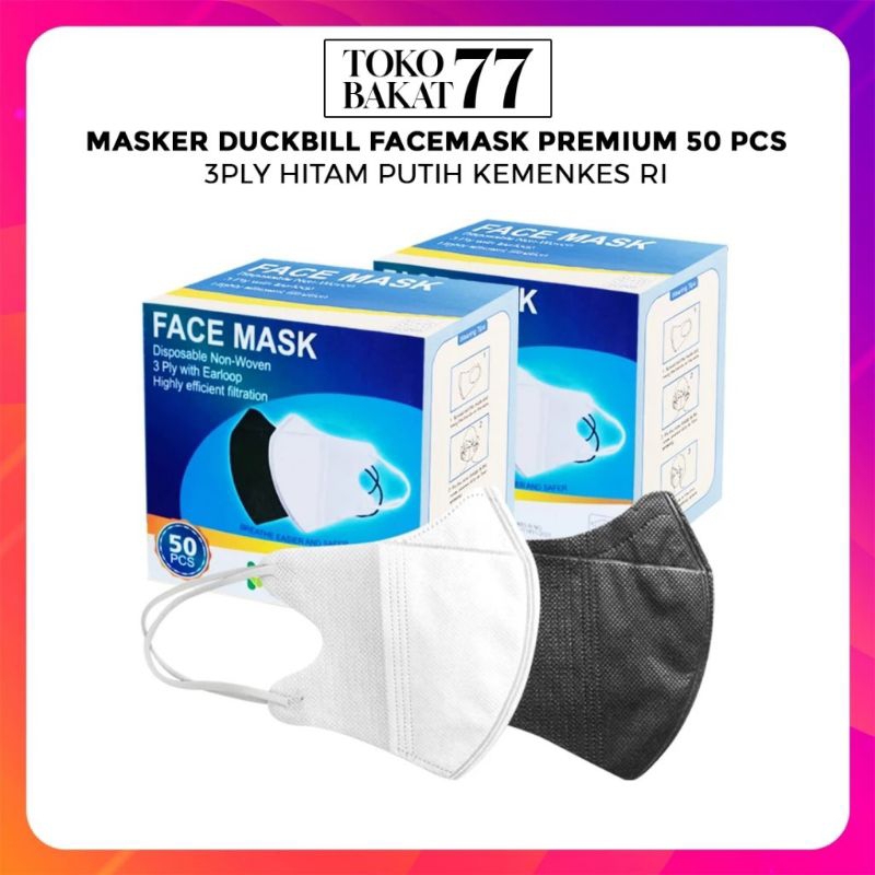 MASKER DUCKBILL isi 50 / masker duckbill putih isi 50 PCS murah /MASKER DUCKBILL HITAM ISI 50 PCS
