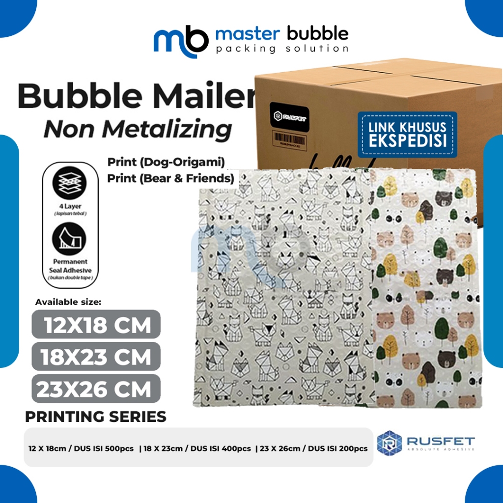 

Amplop Envelope Bubble Mailer Printing Glossy Security Bag Mailer Rusfet Harga Per Dus Ekspedisi