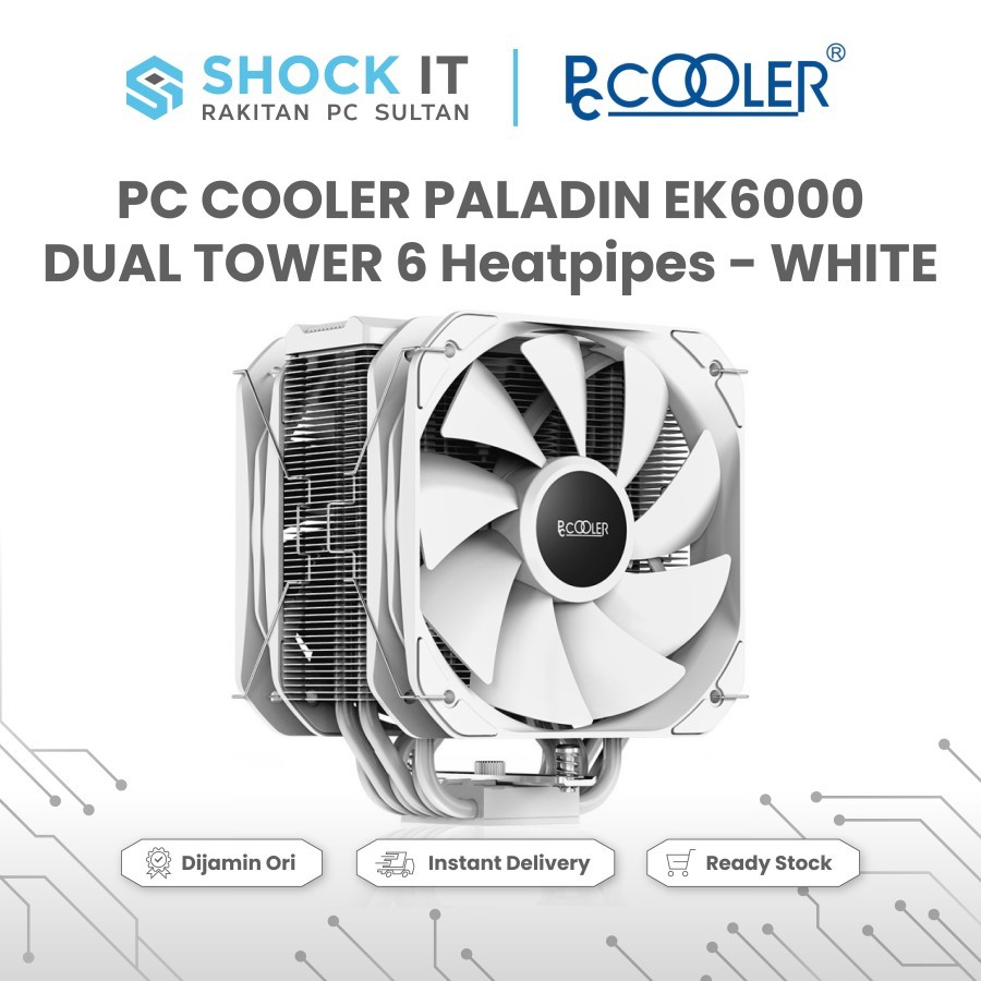 PC COOLER PALADIN EK6000 DUAL TOWER 6 Heatpipes - WHITE