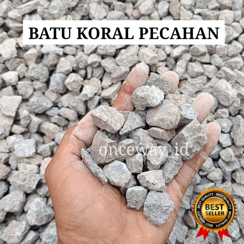 1WAY Batu koral Split pecahan buat Cor hiasan Taman Jalan Pot bunga 1kg